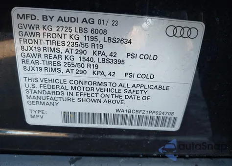 2023 Audi Q4 E-Tron Premium Plus 40 Rwd z USA, uszkodzony, nr VIN WA1BCBFZ1PP024708